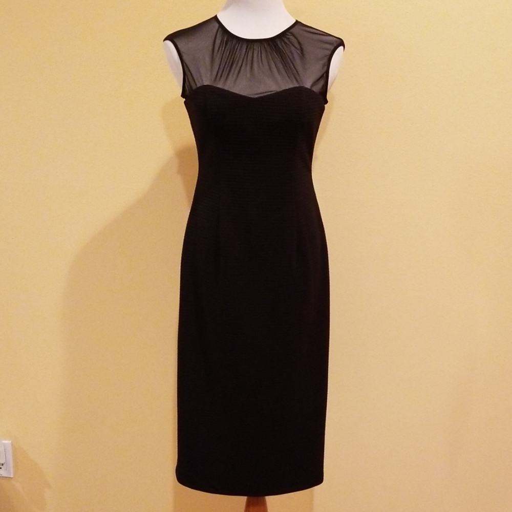 London Times Sleeveless Little Black Dress Size 4
